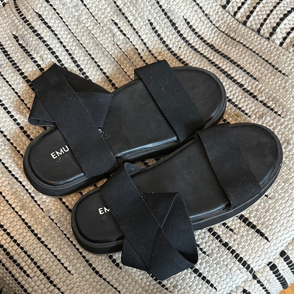 Emu Australia Women's Black Strap Sandals M8/W9